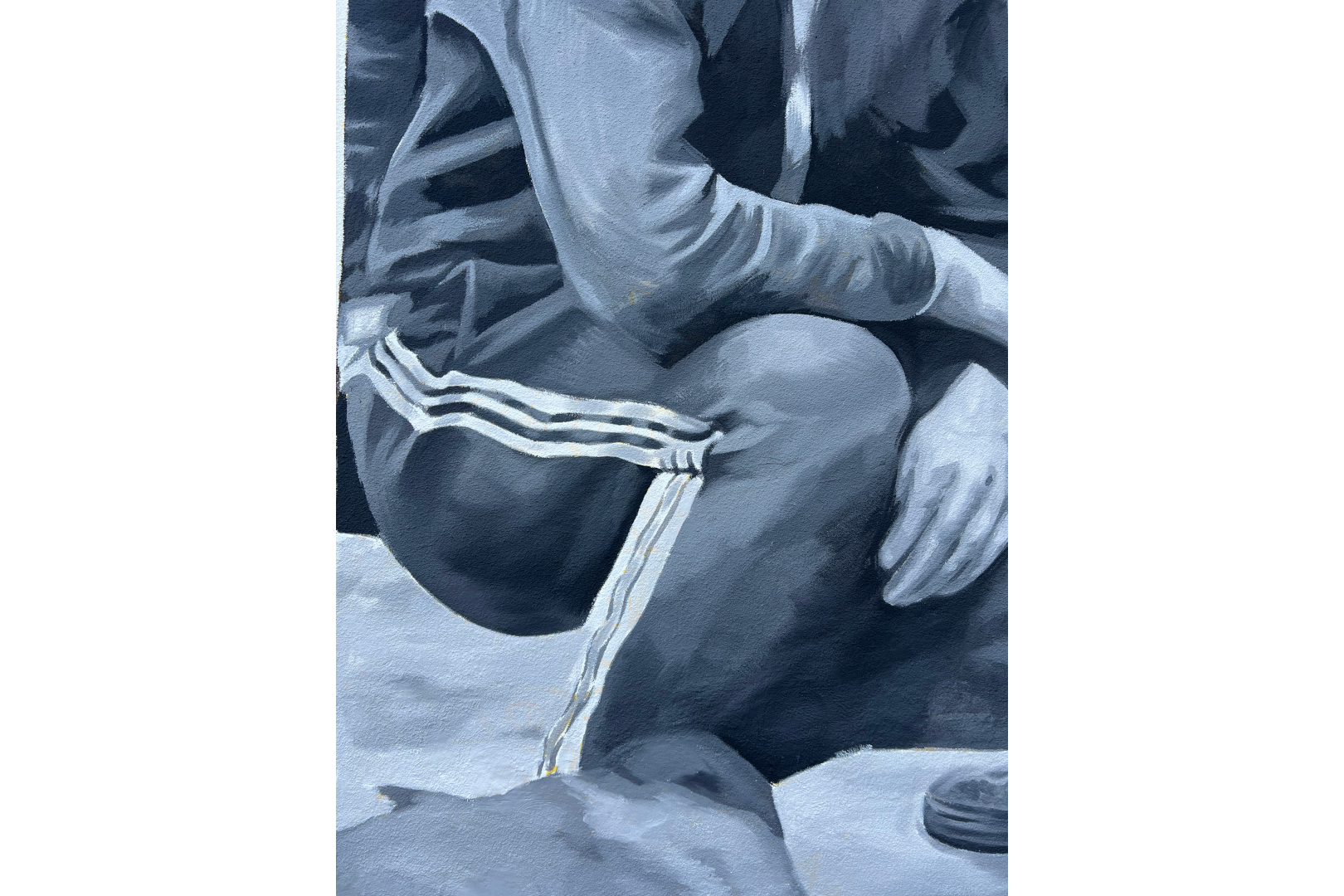 Fresque murale en noir et blanc sur une façade qui rend hommage à Marcel Rozard.